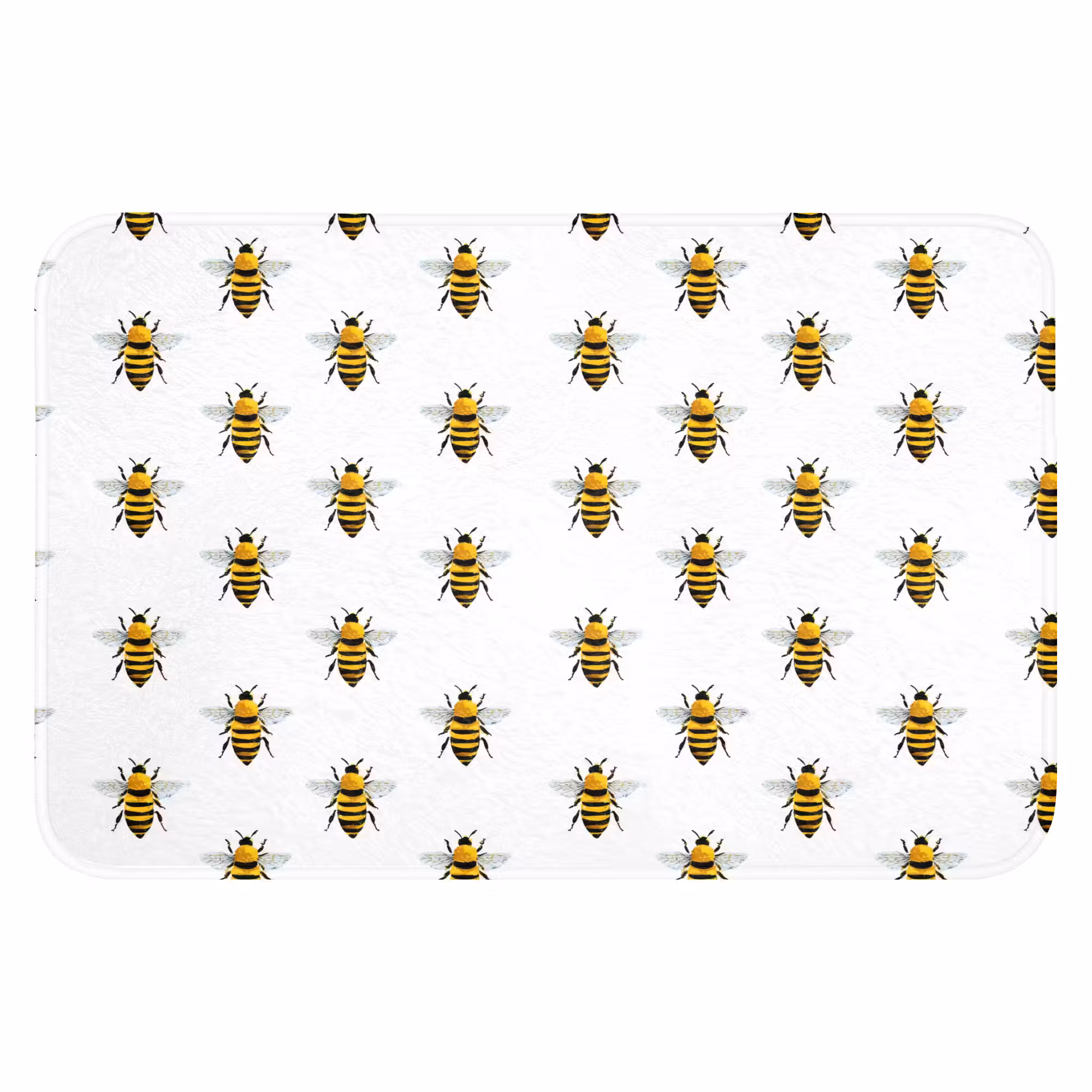 Badematte - Bienen - Zeitlos - Weiß