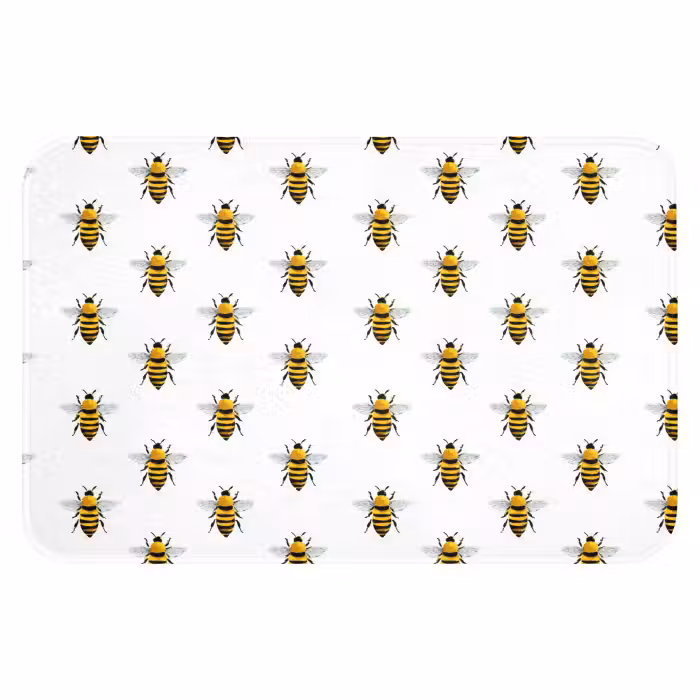 Badematte - Bienen - Zeitlos - Weiß