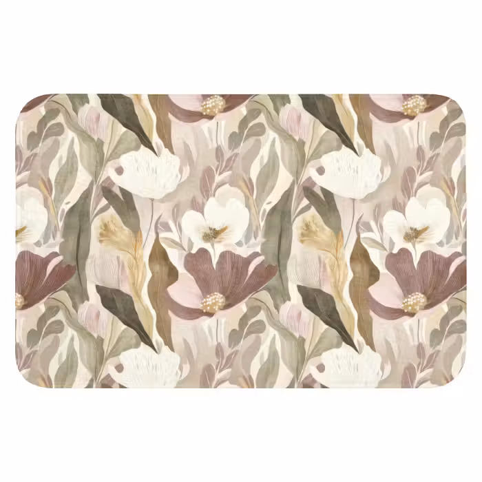 Badematte - Blumen - Aquarell - Farbenfroh