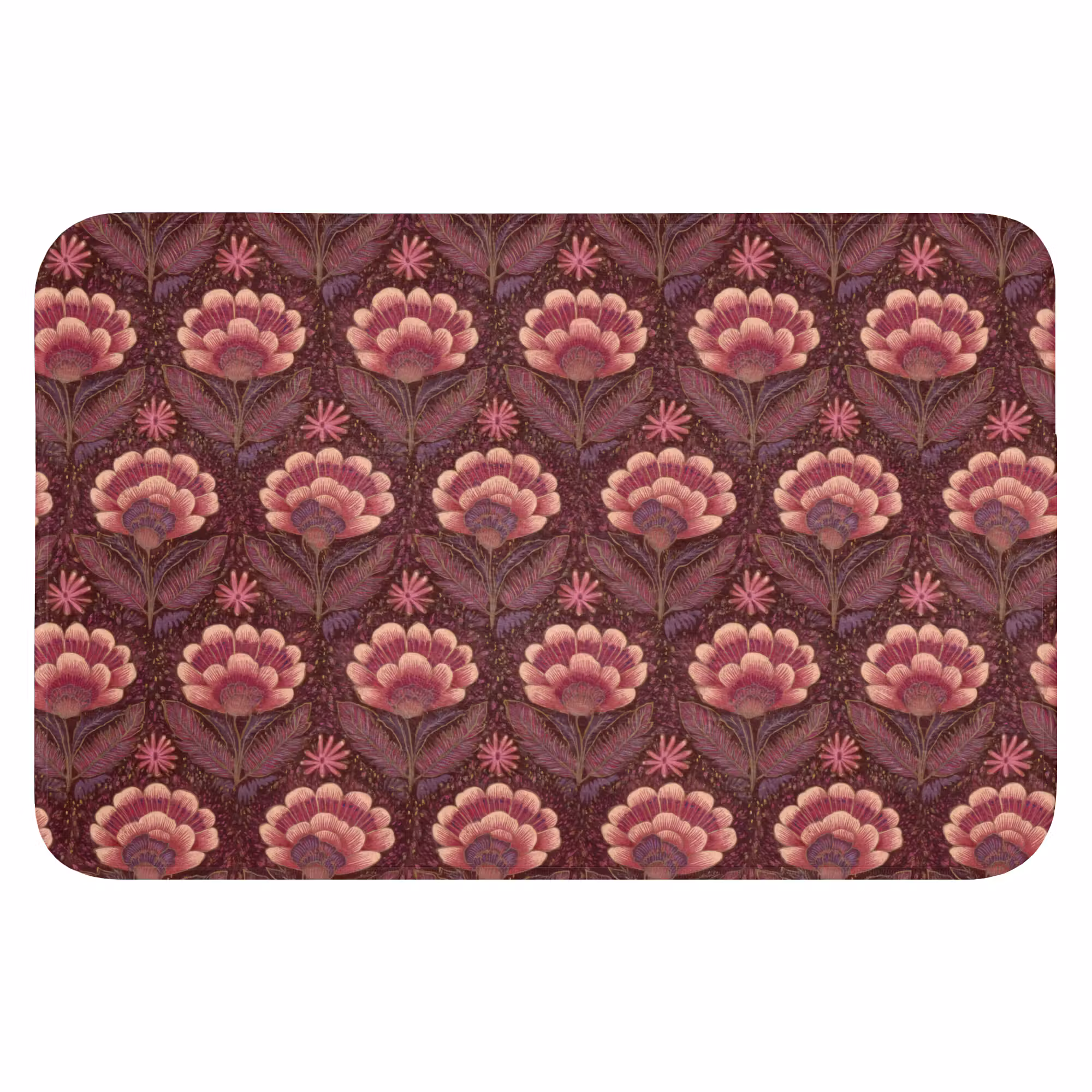 Badematte - Blumen - Fächer - Lila