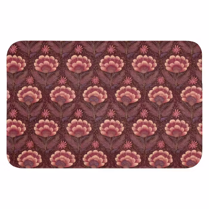 Badematte - Blumen - Fächer - Lila