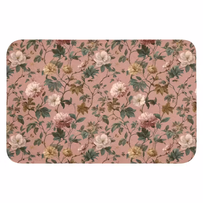 Badematte - Blumen - Klassisch - Rosa