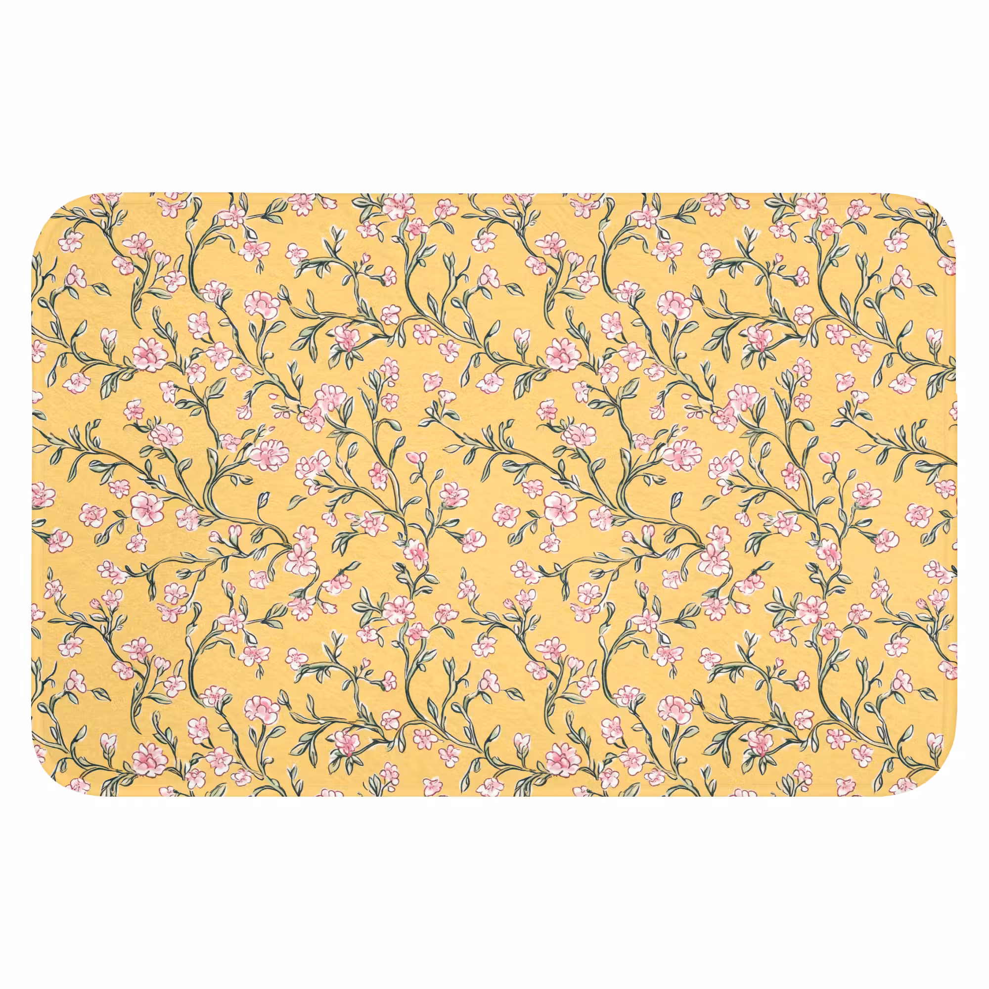Badematte - Blumen - Motiv - Gelb