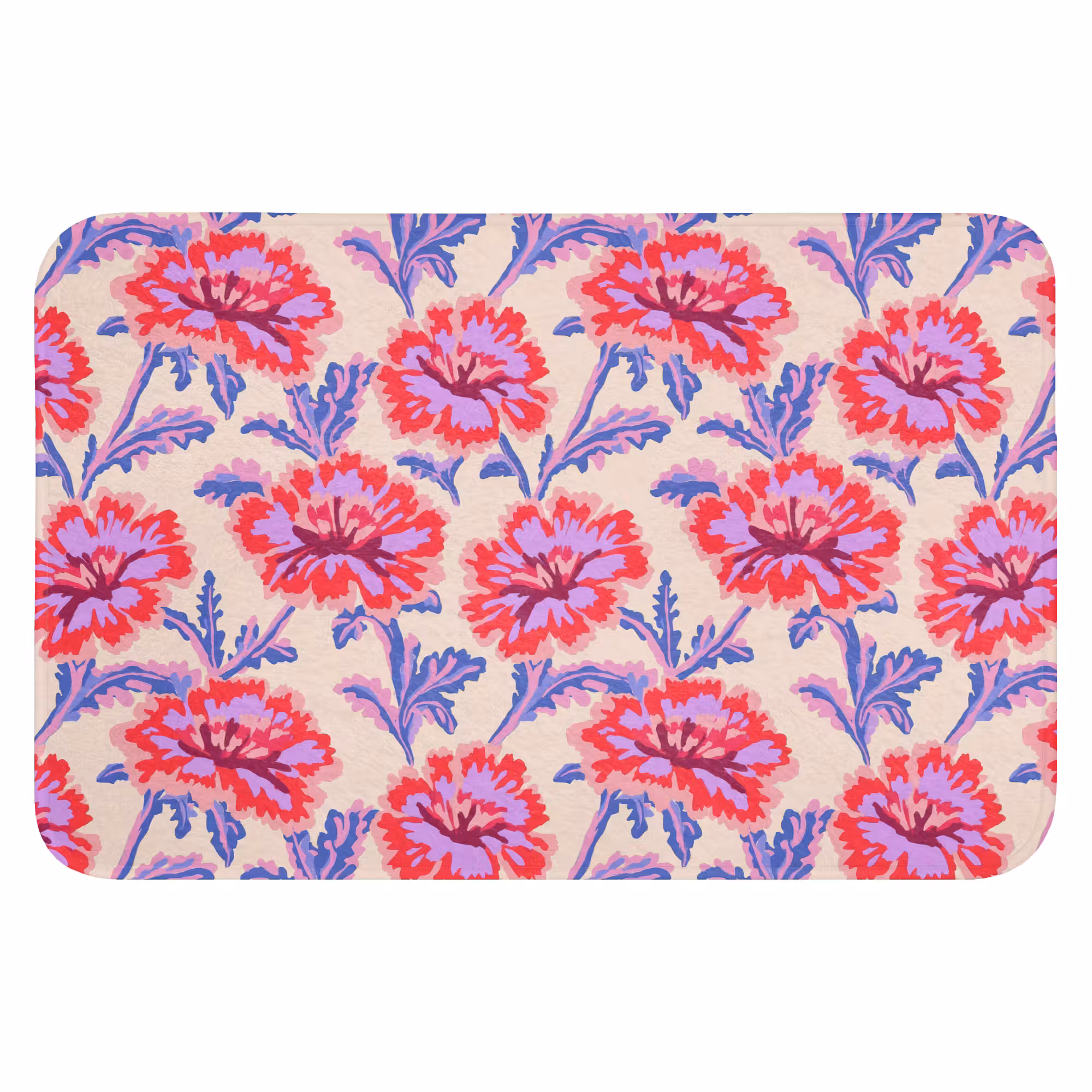 Badematte - Blumen - Muster - Mehrfarbig