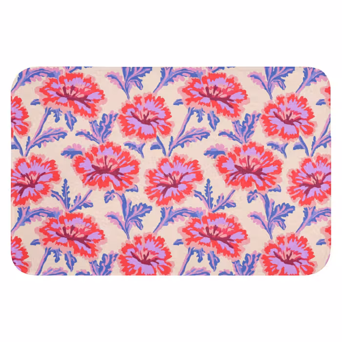 Badematte - Blumen - Muster - Mehrfarbig