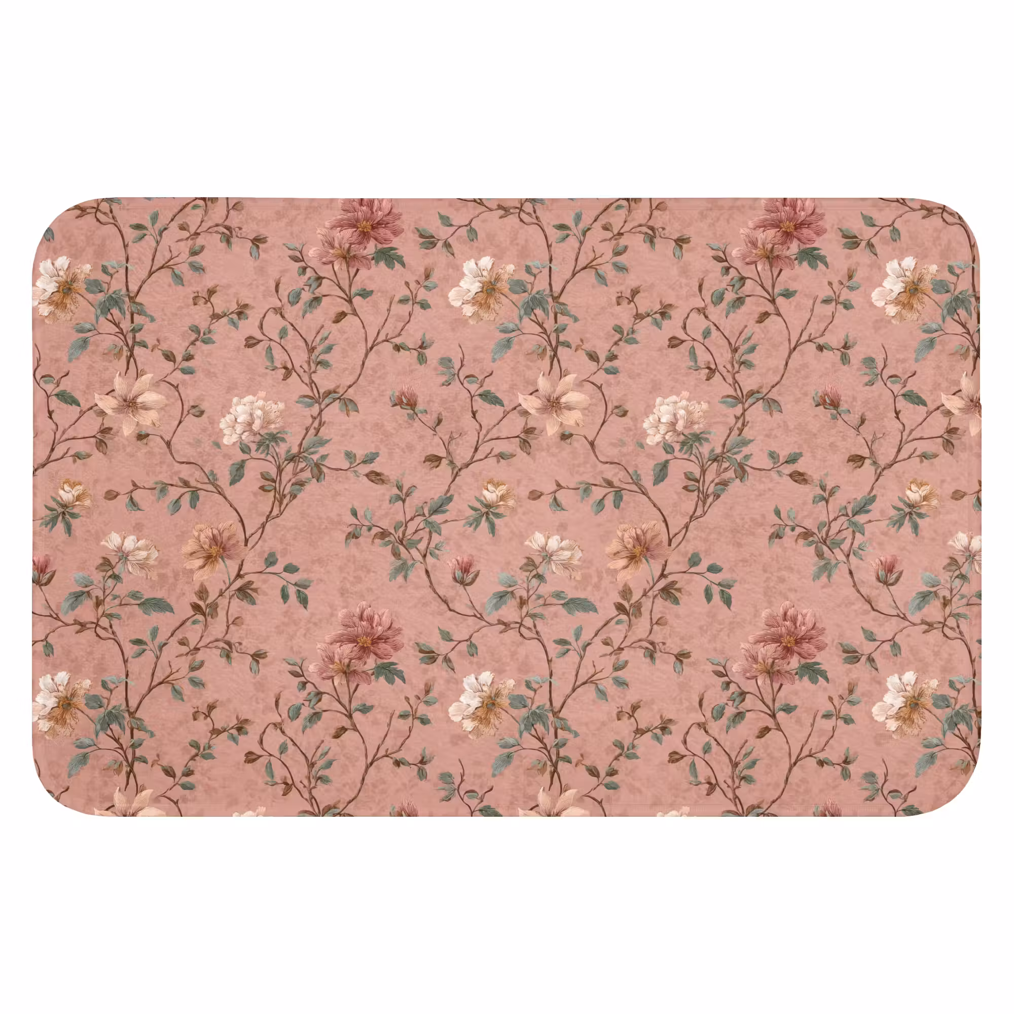 Badematte - Botanisch - Blumen - Rosa