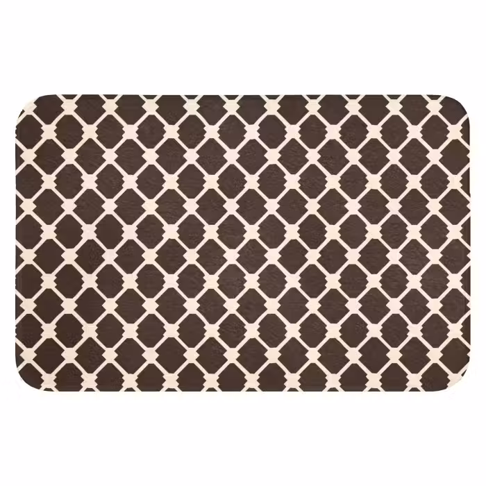 Badematte - Braun - Schachbrettmuster - Geometrisch