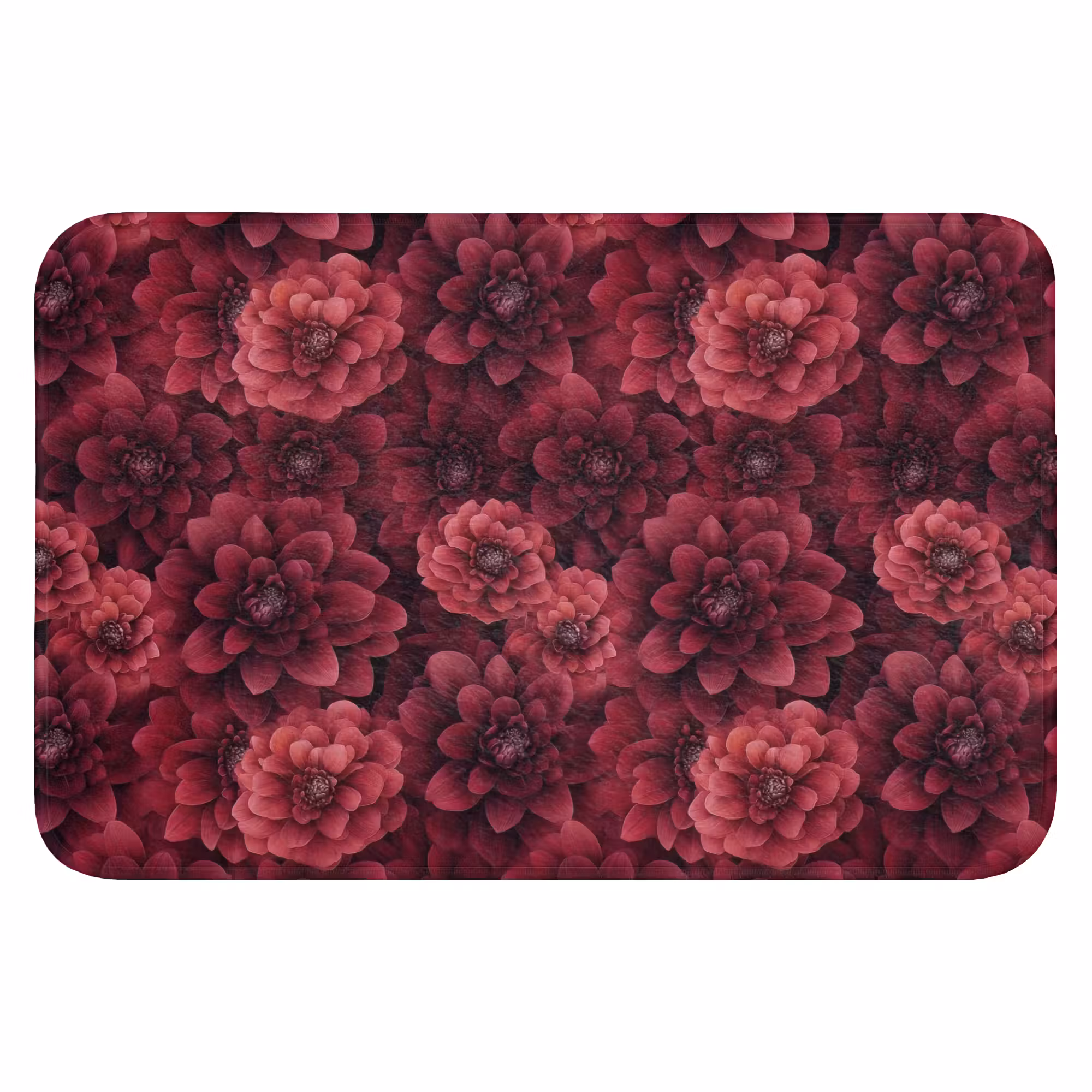 Badematte - Dahlien - Blumen - Rot