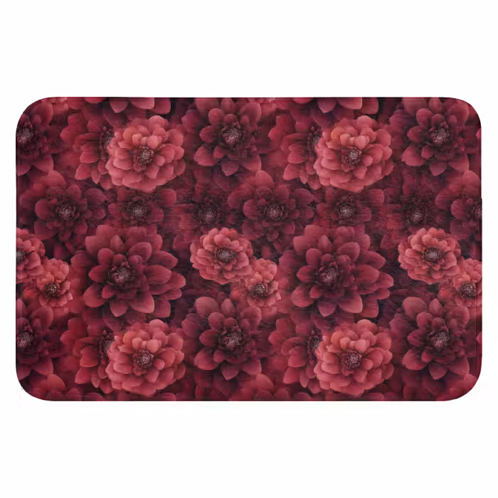 Badematte - Dahlien - Blumen - Rot