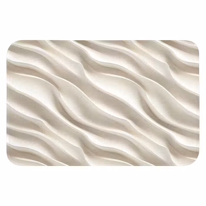 Badematte - Diagonal - Wellen - Creme