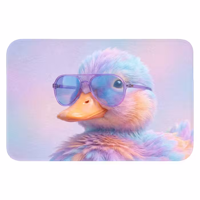 Badematte - Ente - Brille - Pastell
