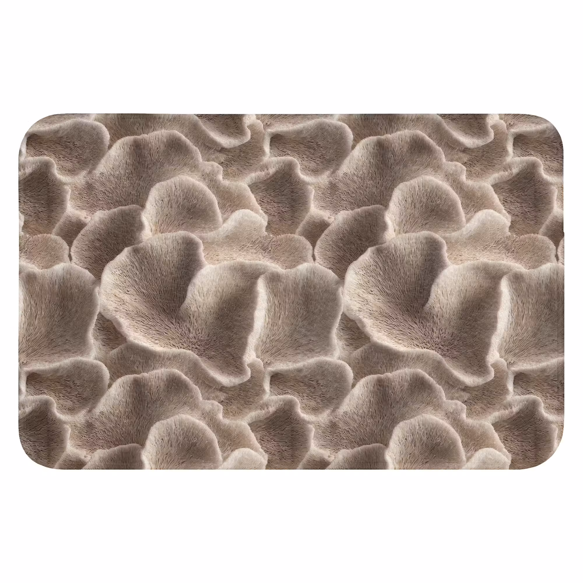 Badematte - Fächerform - Beige - Faserstruktur