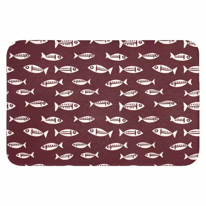 Badematte - Fisch - Grafik - Muster - Dunkel