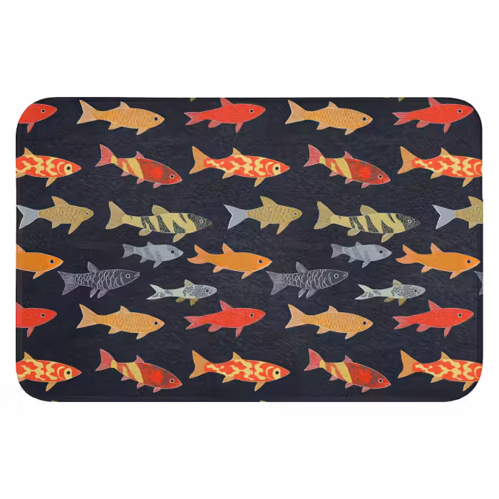 Badematte - Fisch - Muster - Farbenfroh