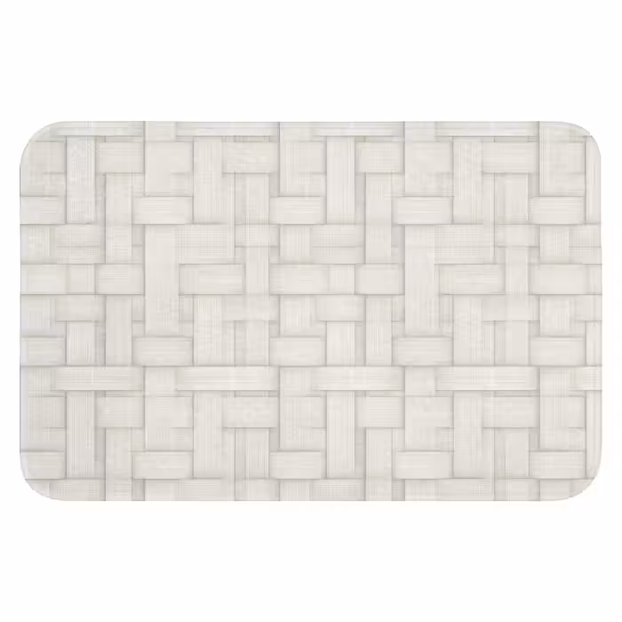 Badematte - Flechtwerk - Streifen - Beige