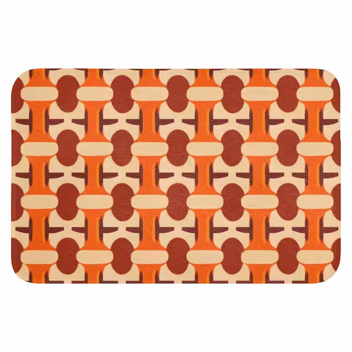 Badematte - Geometrisch - Retro - Orange