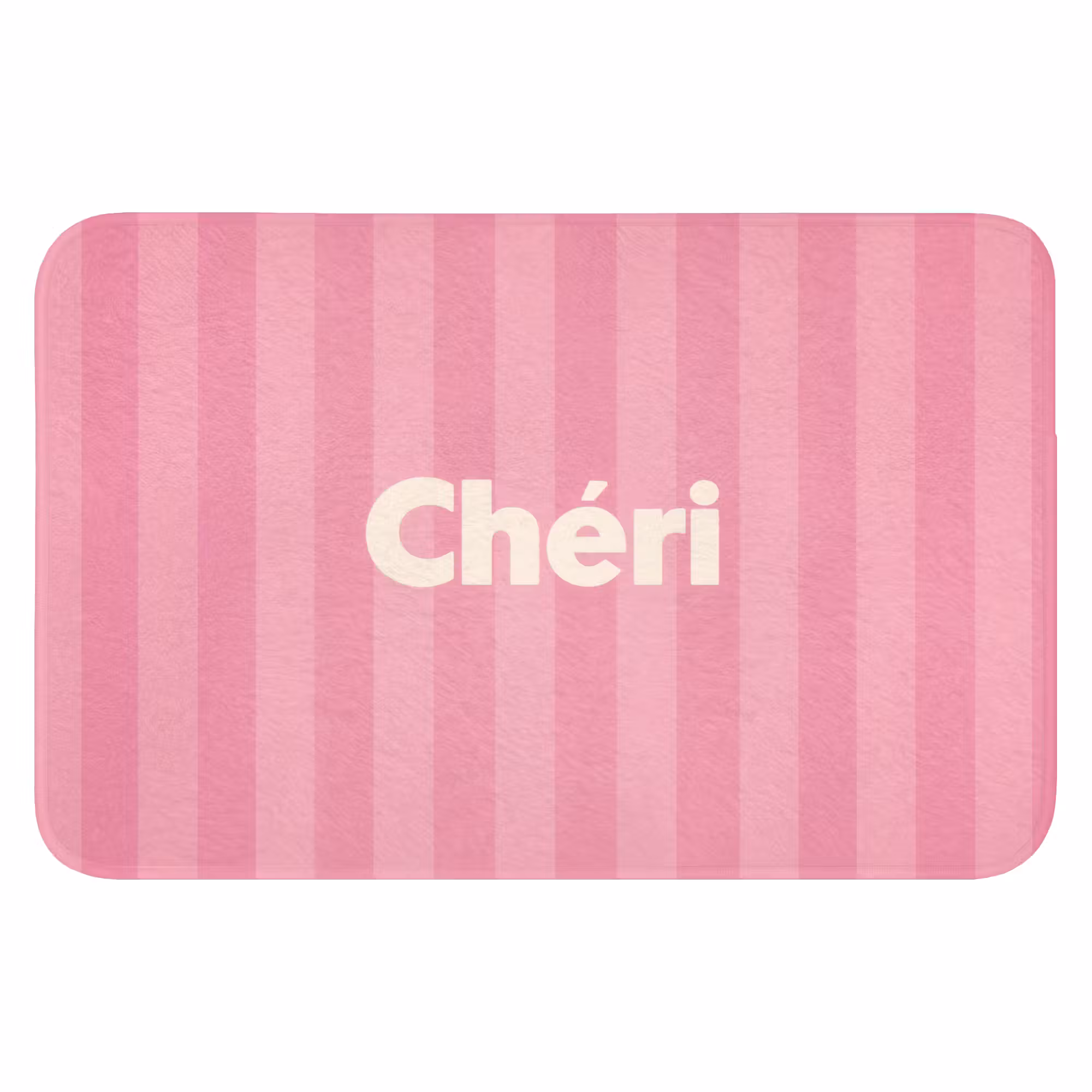 Badematte - Gestreift - Rosa - Chéri