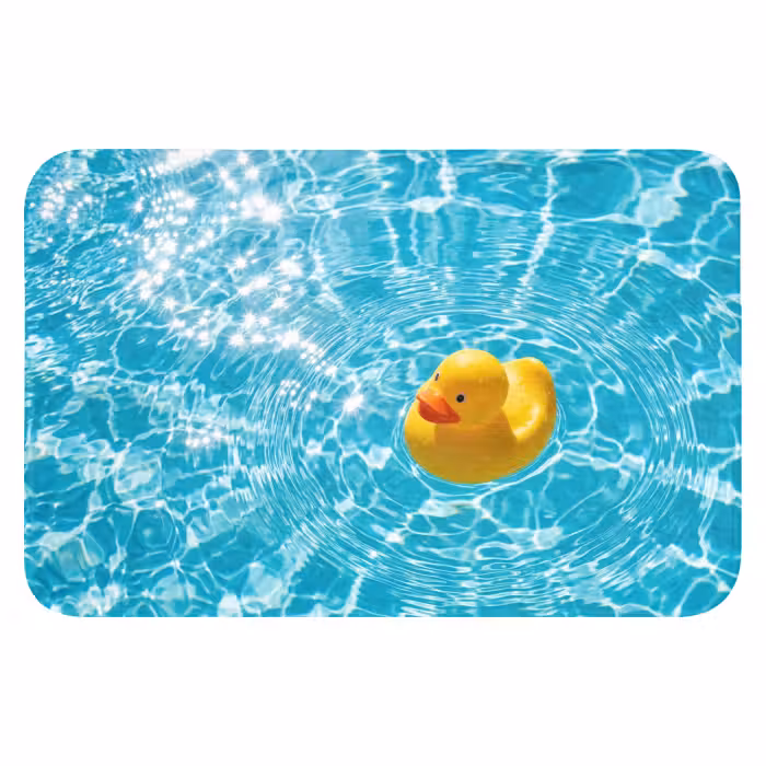 Badematte - Gummi-Ente - schwimmend - Blau