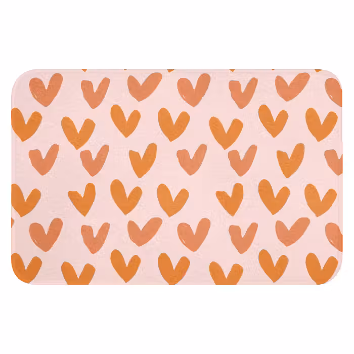 Badematte - Herzen - Signiert - Orange