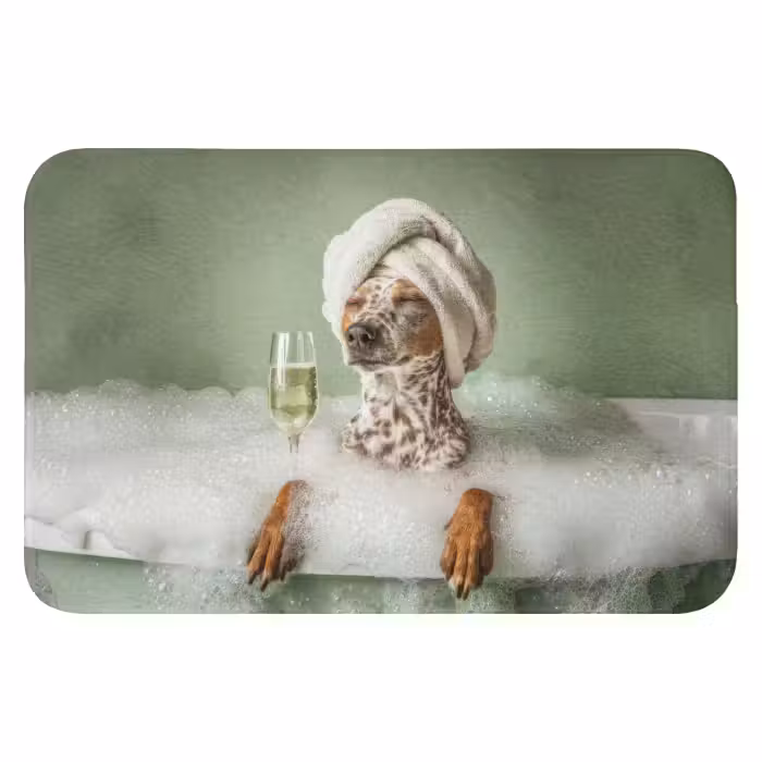 Badematte - Hund - Bad - Champagner - Handtuch