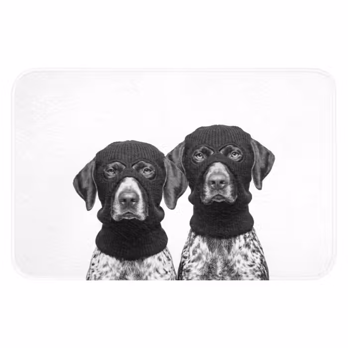 Badematte - Hunde - Balaclava - Schwarz - Weiß
