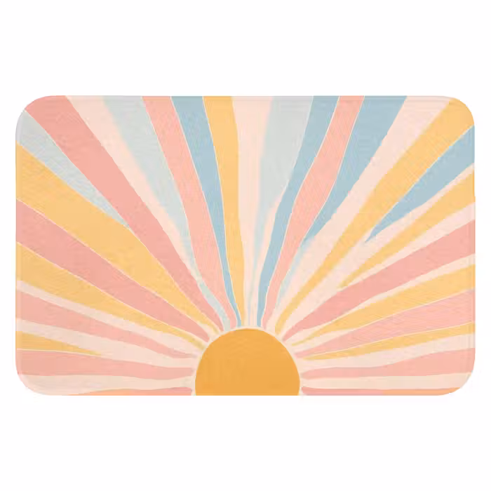 Badematte - Illustration - Sonne - Pastellfarben