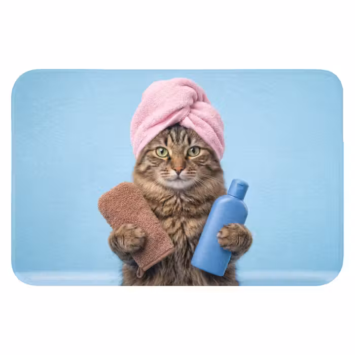 Badematte - Katze - Handtuch - Waschlappen - Seife