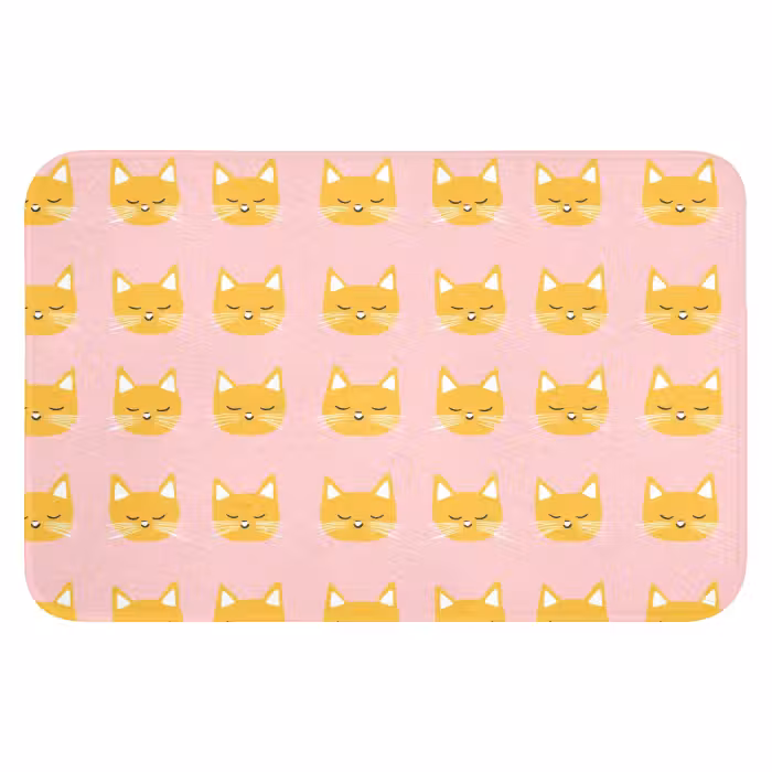 Badematte - Katzen - Muster - Rosa