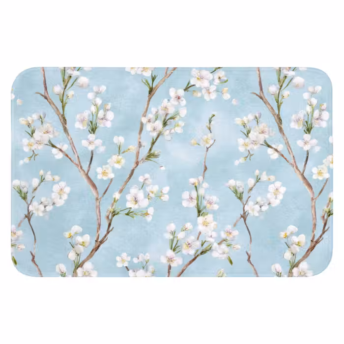 Badematte - Kirschblüte - Textur - Blau