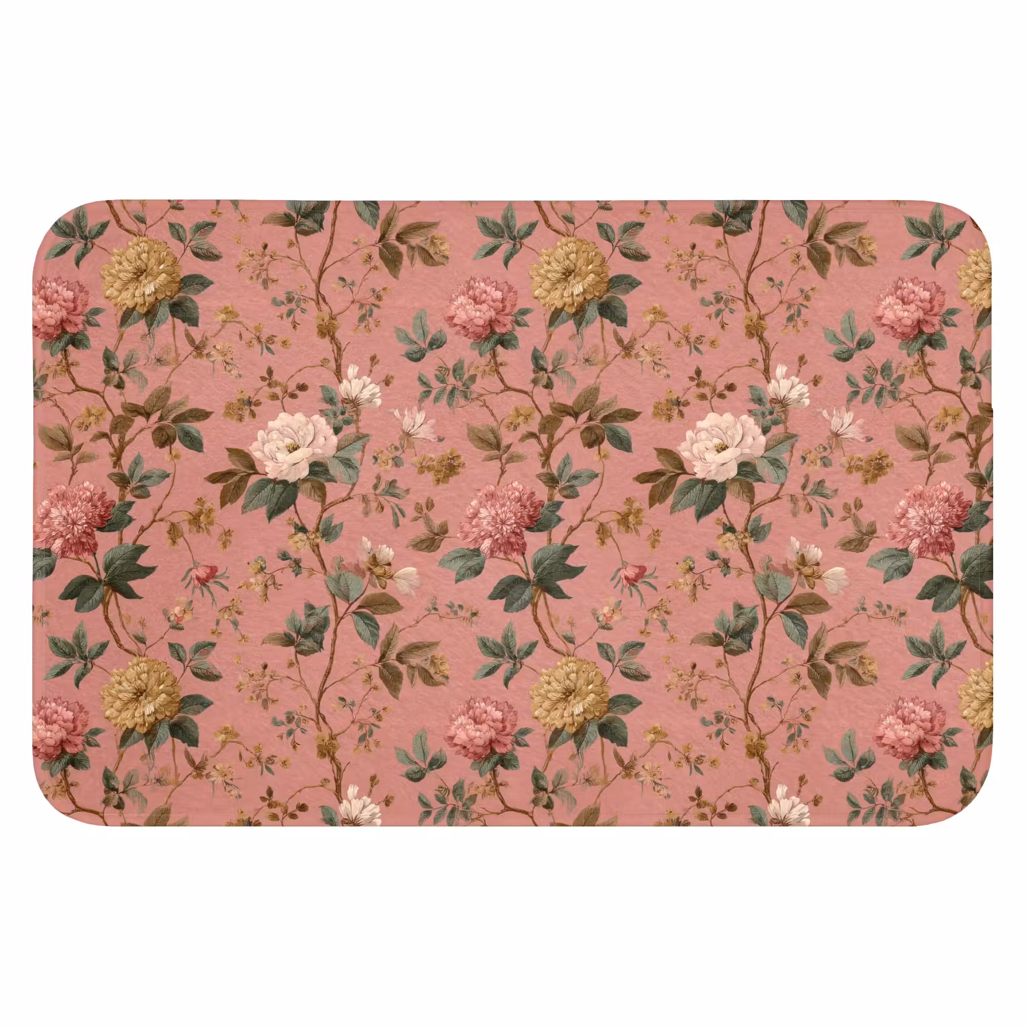Badematte - Klassisch - Botanisch - Rosa