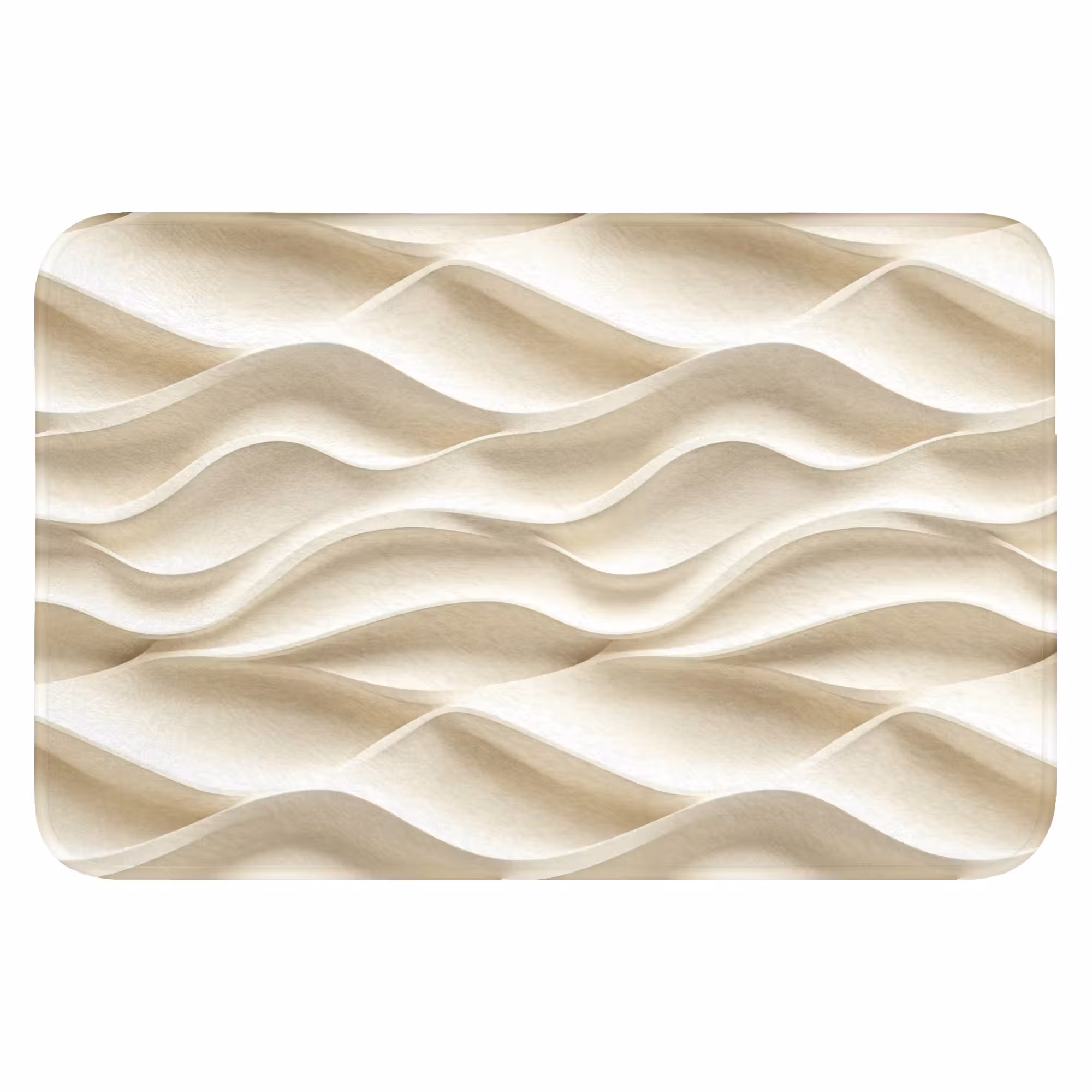 Badematte - Linien - Gewellt - Creme