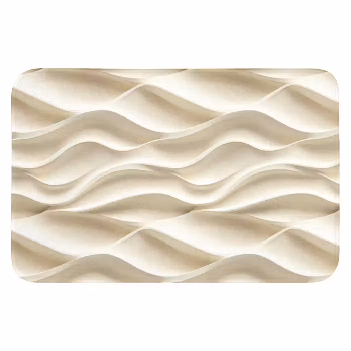 Badematte - Linien - Gewellt - Creme