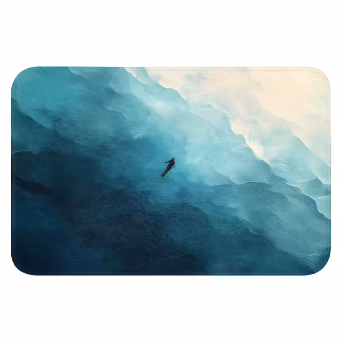 Badematte - Meer - Silhouette - Abstrakt - Blau