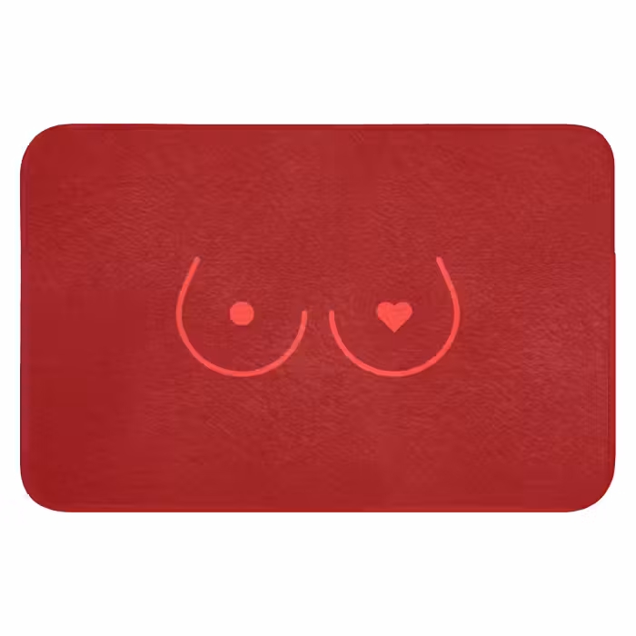 Badematte - Minimalistisch - Linien-Illustration - Rot