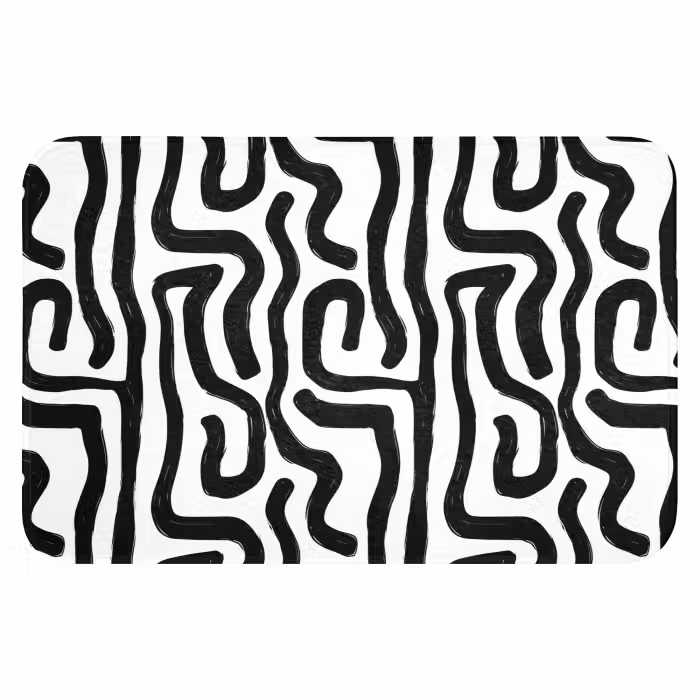 Badematte - Modern - Linien - Schwarz