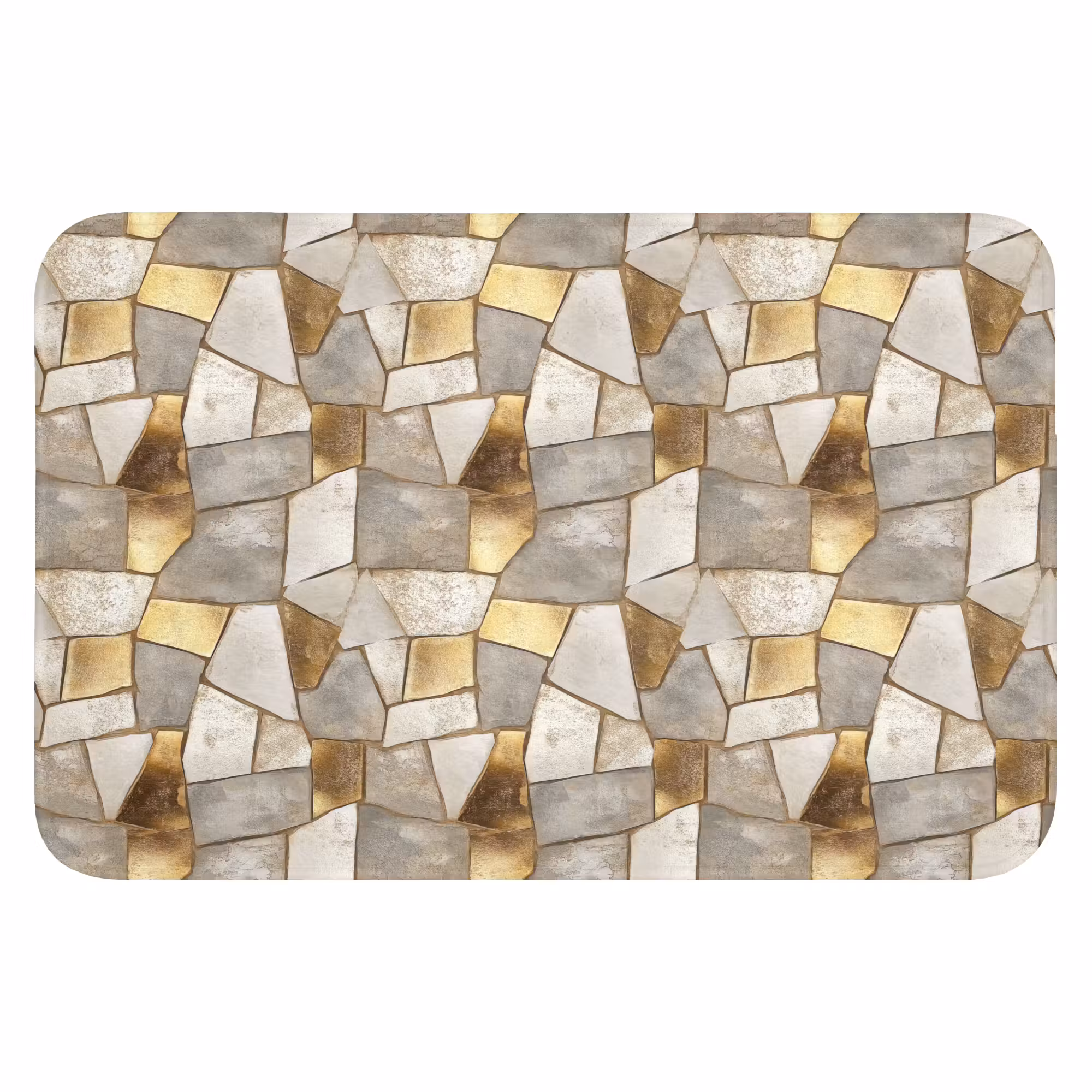 Badematte - Mosaik - Marmor - Gold