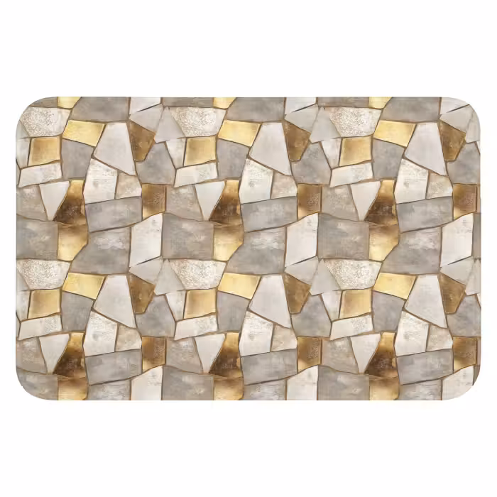 Badematte - Mosaik - Marmor - Gold