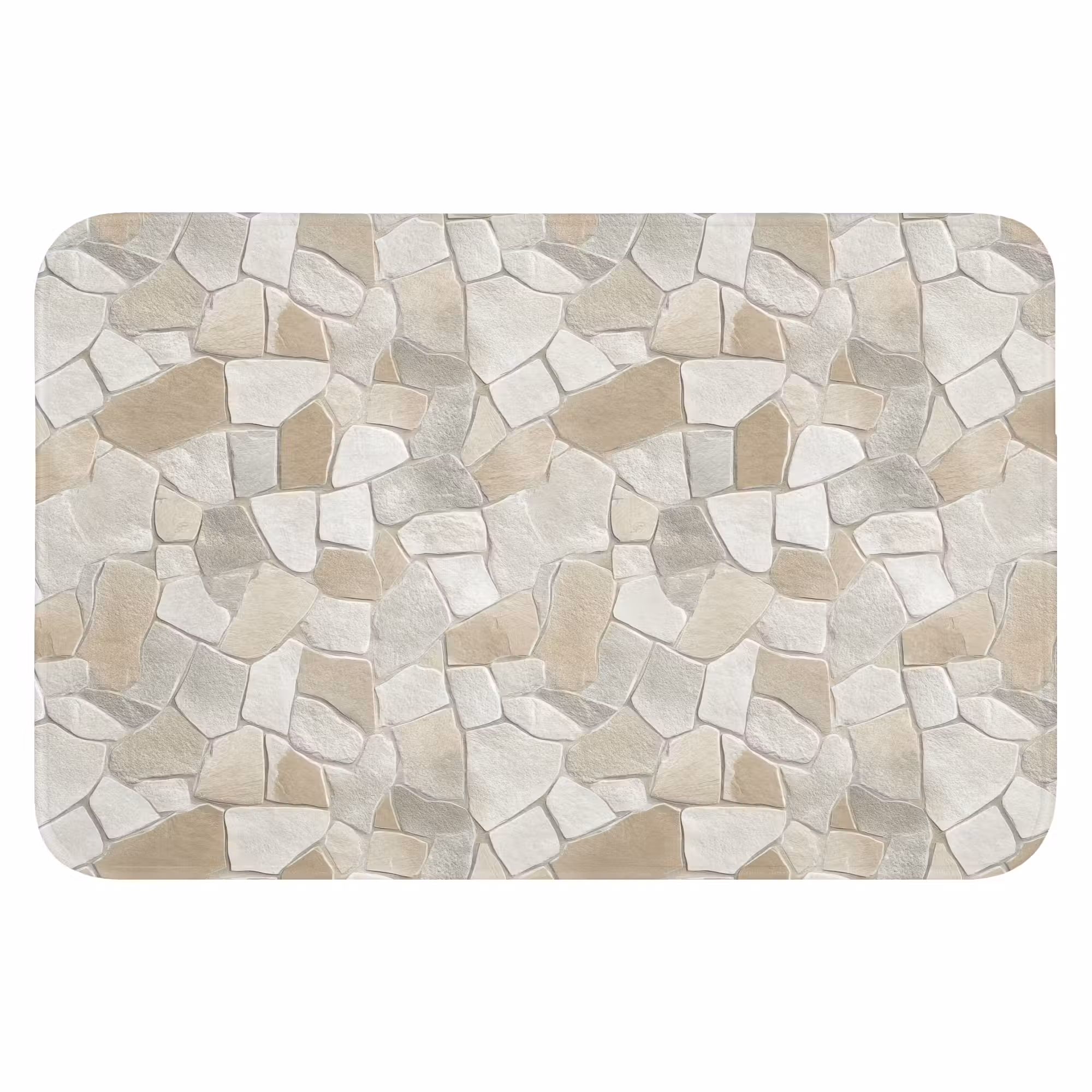 Badematte - Mosaik - Steine - Beige