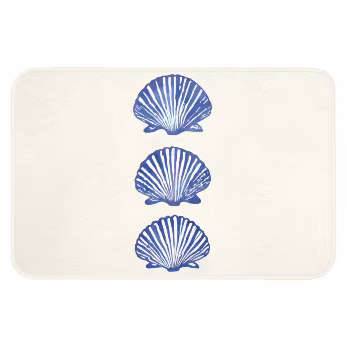 Badematte - Muscheln - Blau - Muster