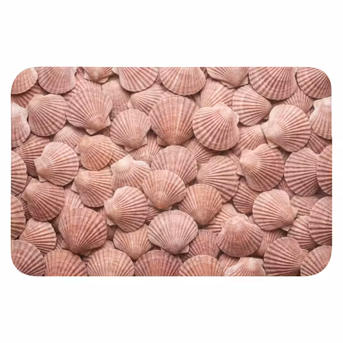 Badematte - Muscheln - Muster - Rosa