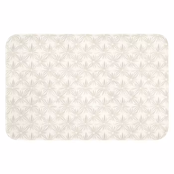 Badematte - Muster - Blumen - Beige