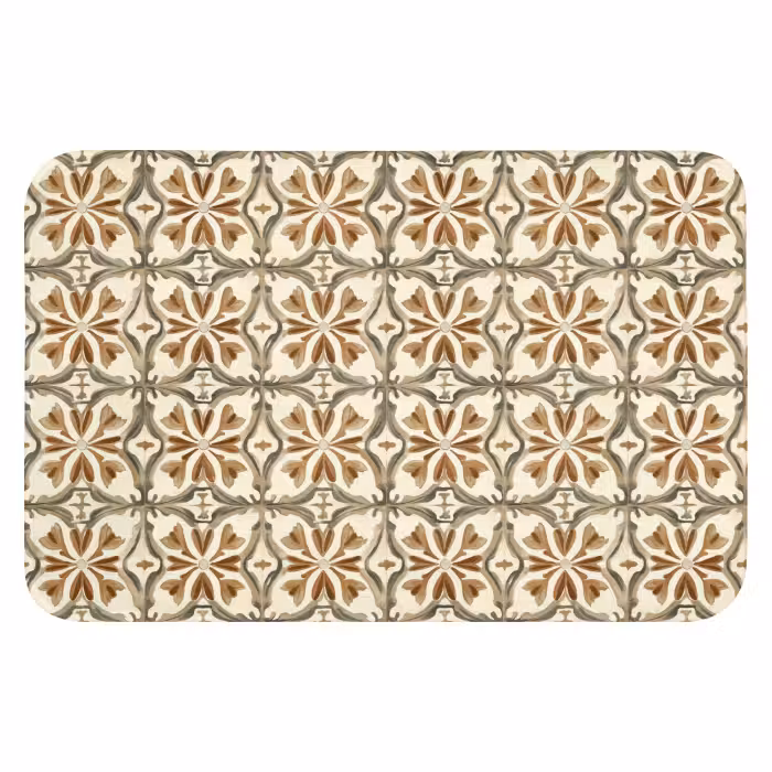 Badematte - Ornamentale Fliesen - Muster - Braun