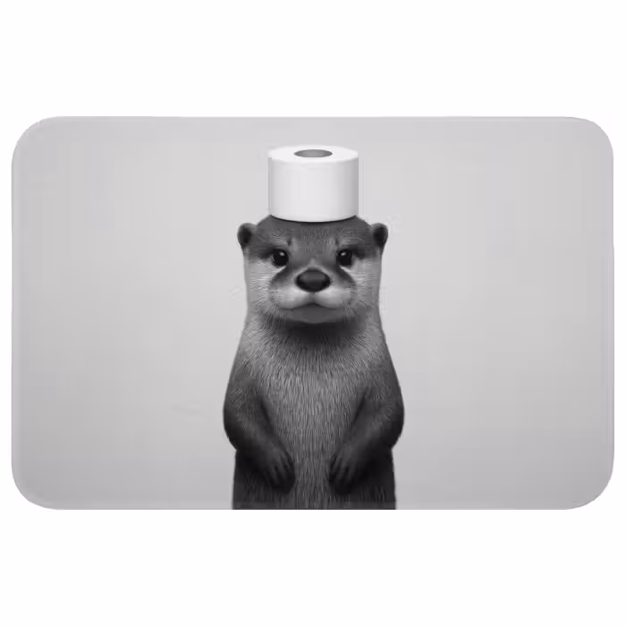 Badematte - Otter - WC-Rolle - Schwarz - Weiß