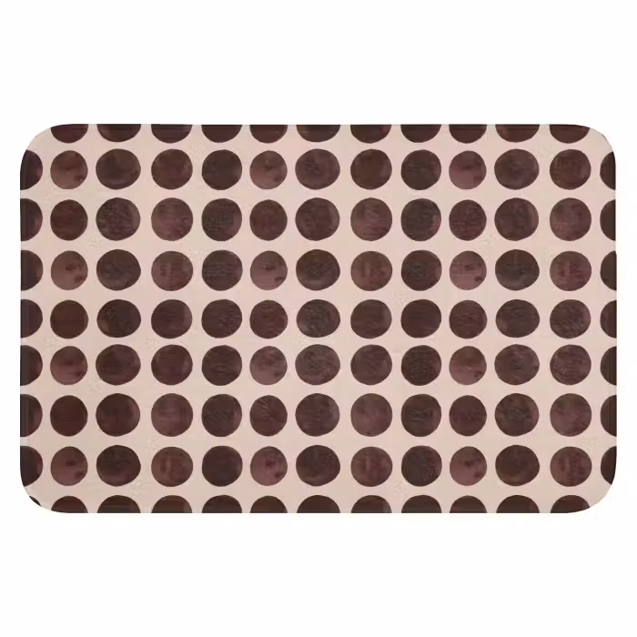Badematte - Polka dots - Muster - Braun