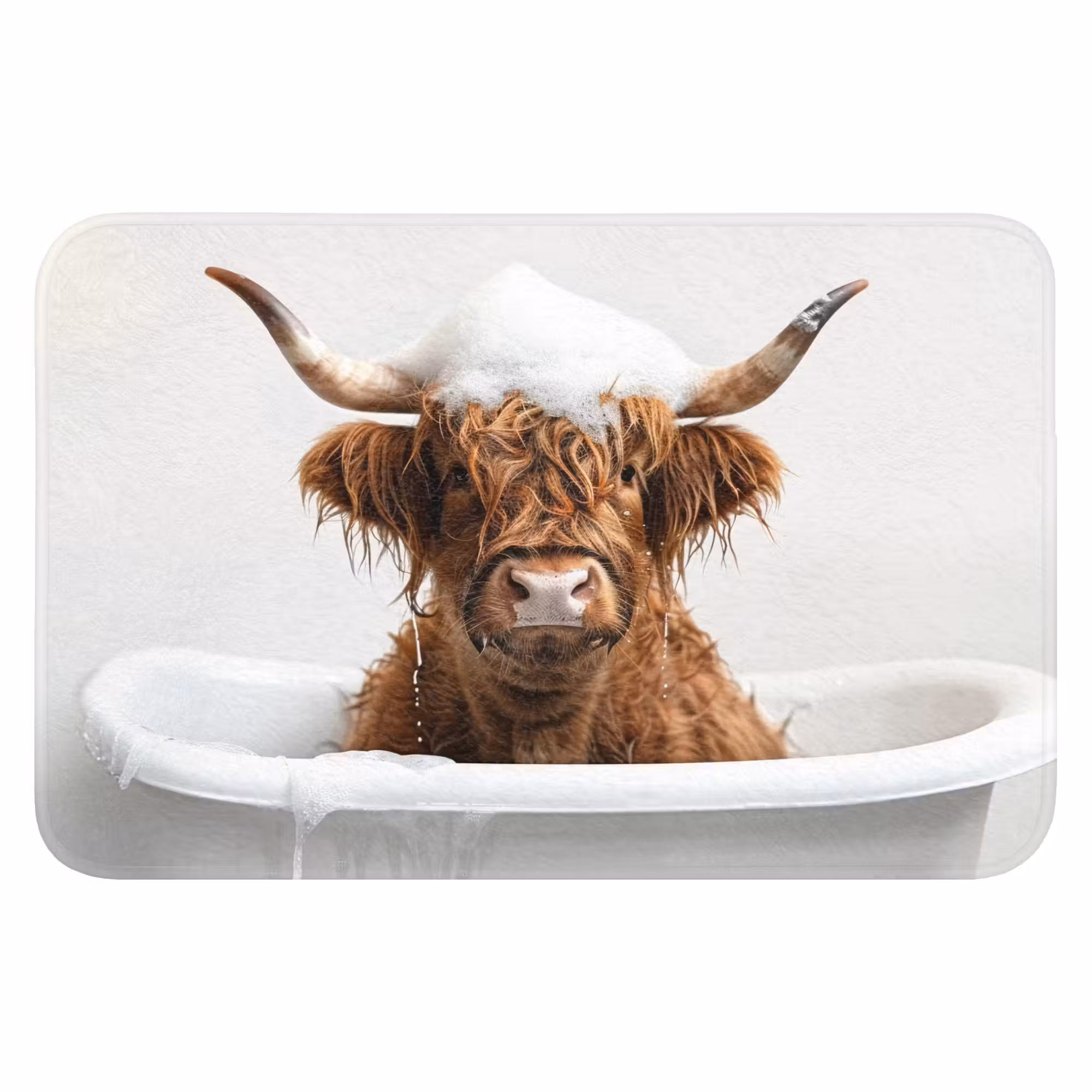 Badematte - Schottischer Highlander - Bad - Kuh - Tiere - Schaumstoff