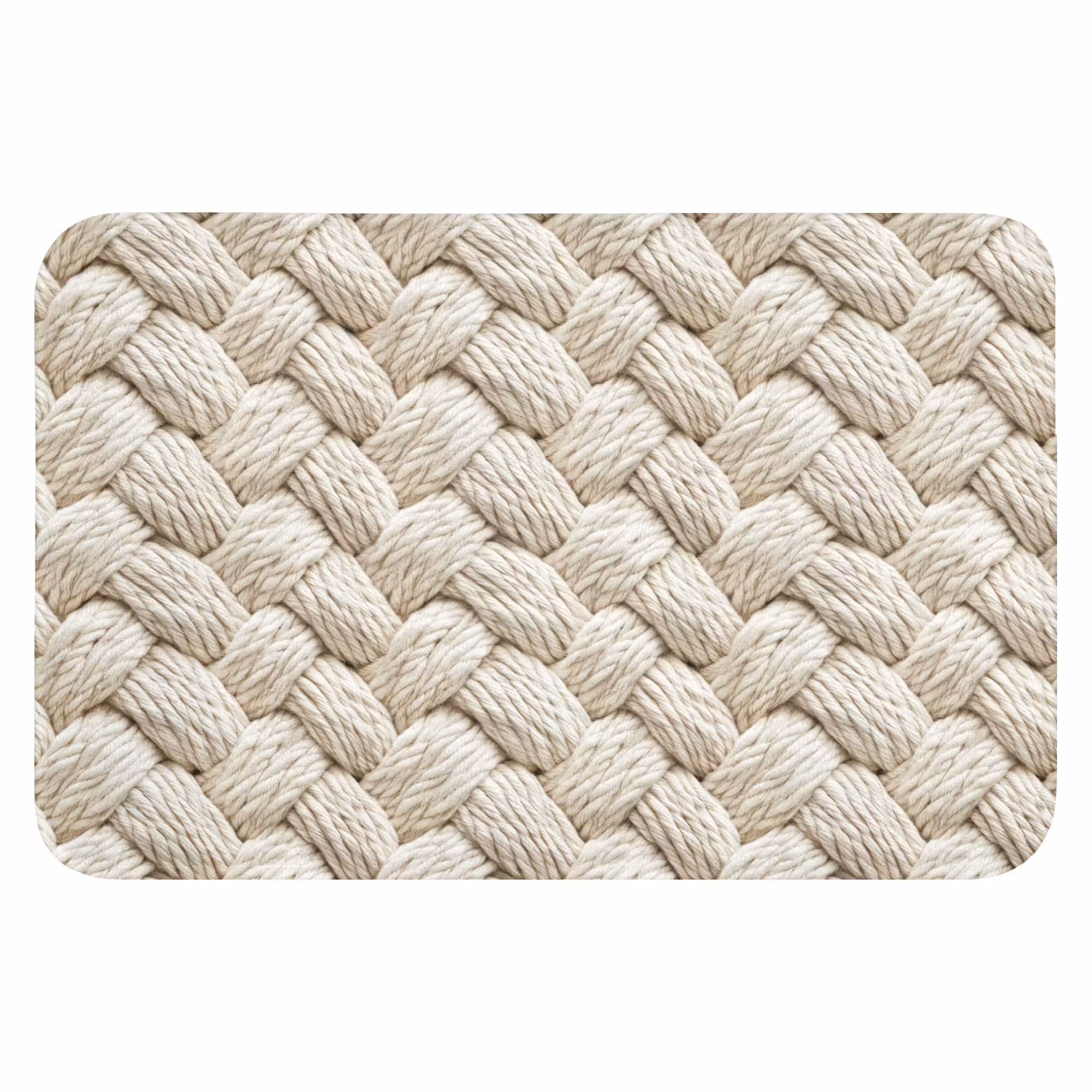 Badematte - Seil - Gestrickt - Beige