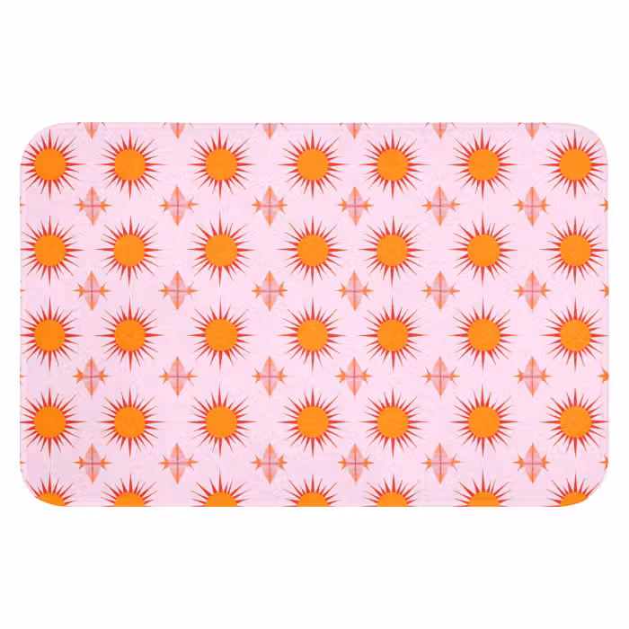 Badematte - Sonne - Muster - Rosa