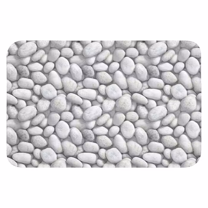 Badematte - Steine - Grau - Oval