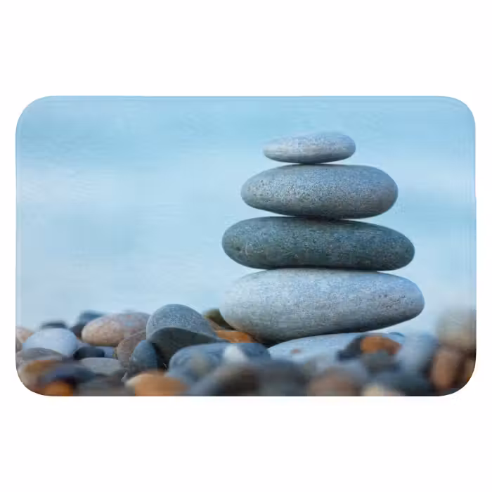 Badematte - Steine - Landschaft - Meer - Zen