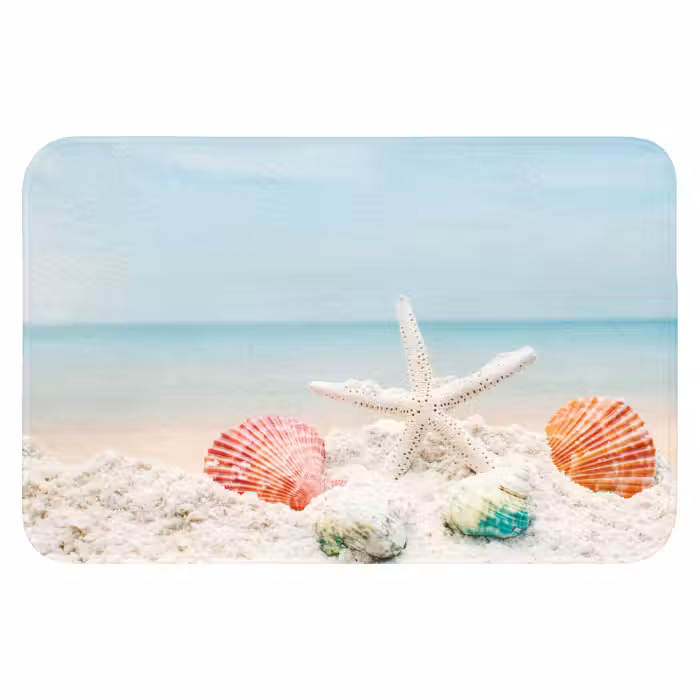 Badematte - Strand - Seesterne - Muscheln - Meer